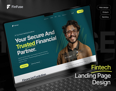 Fintech Landing Page UI Website Design design fintech landing page ui web design website