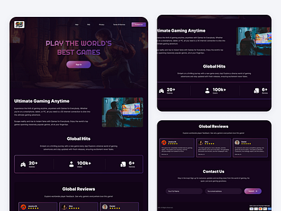 🎮 Game Stream Landing Page 🎮 animation app design branding design designer graphic design graphic designer illustration logo motion graphics ui uiux