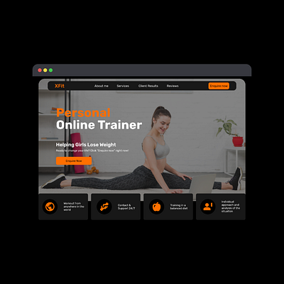 Online Fitness Trainer Gym Landing Page branding design figma landing page ui ui design ui ux web design