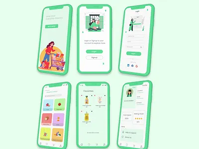 Grocer's Choice--Mobile App figma design mobile app ui user interaction ux