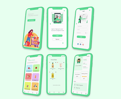 Grocer's Choice--Mobile App figma design mobile app ui user interaction ux