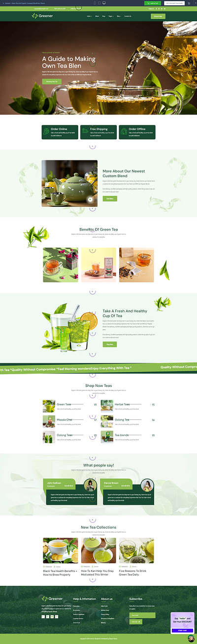 Greener – Green Tea and Organic Company WordPress Theme