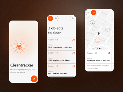 Cleantracker App: Simplified Task & Operations Management appdesign businessapps design moderndesign taskmanagement ui ux