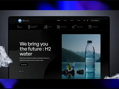 Sleek Landing Page concept for Glacial landi landing page uidesign website