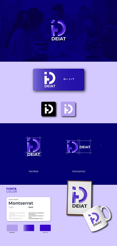 monogram logo design modern minimalist business - DEIAT