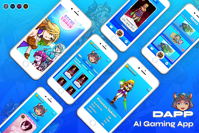 DAPP-AI Gaming App 3d ai animation dapp gaming graphic design mobile designing mobile ui motion graphics ui ux