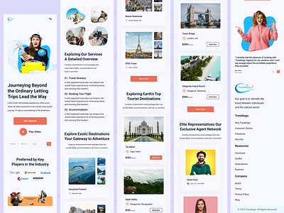 Travel Agency Website Mobile Responsive adventure design holiday honeymoon memories minimal travel agency travel blog travel booking travel guide travel landing page trip planner ui ux vacation website world tour