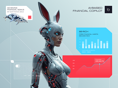 AI-Based Financial Copilot 3d ai aiassistant branding cyberpunk datavisualization digitalassistant financialgoals financialliteracy financialtech fintech futuristicdesign logo neonstyle robotdesign techbranding techillustration ui uiux