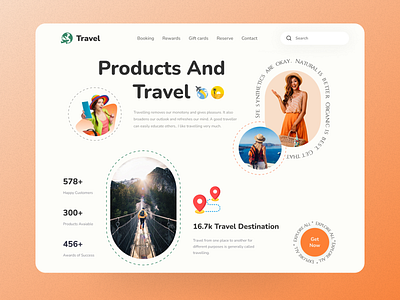 Travel Agency 3d agency design figma graphic design illustration location orange travel trip ui website women