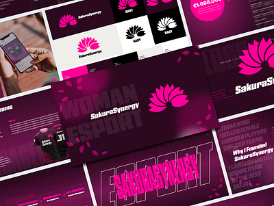 Esport - Pitch Deck branding concept design esport esports esportteam graphic design logo pink pitch deck sakura valorant womanesport