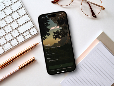 Timist Login Screen login mobile ui