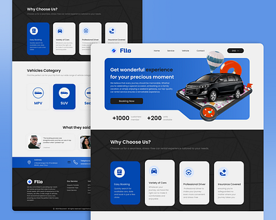 Fllo Car Rental Landing Page car rental landing page ui