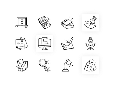 Stationery and Printing Icons art business design education icon set iconography icons line style minimal office office supplies outline painting printing school supplies stationery stationery items vector webicon website icon