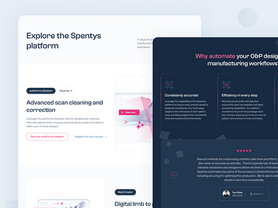 Spentys Website Rebrand 3d clean dark darkmode desktop graphic design illustration medical mobile orthesis ui ux web webdesign website