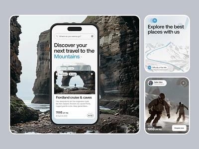 Modern iOS Travel App UI Design app design graphic design interface ios app ios travel app journey mobile app mobile app design tourism travel app travel app design travel app ui travel service traveling trip planer trip planner ui ux webdesign