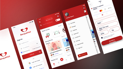 Banquet Hall App app apps designs creative design design figma figma apps figma kit graphic design marriage app minimal design mobile apps mobile kit modern app modern ui ui ui kit uiux uiux designing wedding app