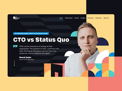 CTO vs Status Quo by 🚪 The Software House UI landing page animations colorful landing page typography ui design ux design vibrant web design