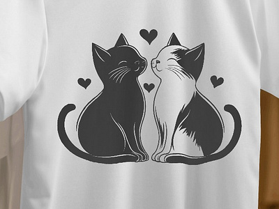 Couple black cat and white cat t-shirt design black cat black cat t shirt branding cat apparel cat clothing cat lover cat print t shirt cat t shirt colorful cat shirt design feline fashion graphic design illustration logo premium cat tee soft cat shirt t shirt t shirt design t shirt designs t shirts