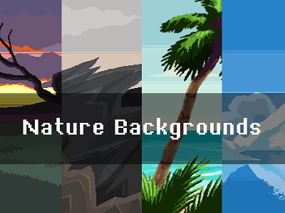 4 Free Seamless Nature Pixel Backgrounds 2d art asset assets background backgrounds bg game game assets gamedev illustration indie indie game pack parallax pixel pixelart pixelated seamless set