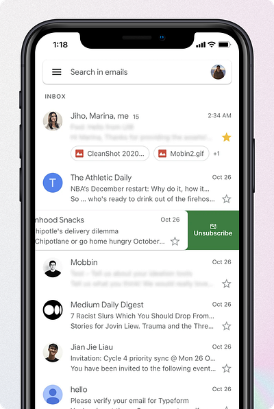 Swipe to Unsubscribe app design product design product designer ui uxdesign