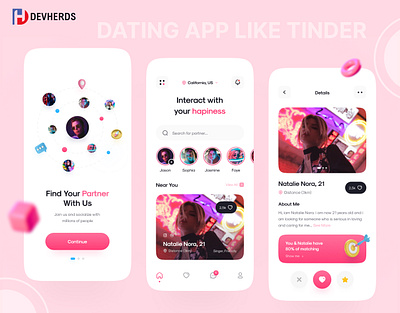 DATING APP LIKE TINDER app design dating dating app mobile ui tinder