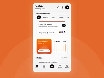 NexTask: AI-Driven Task Manager 🍊 ai aiassistant aidriven alindesign assistant creativetech dmazing innovation interactiondesign motiondesign orange productivity productivityapp taskmanager uidesign uxdesign workflowsolutions