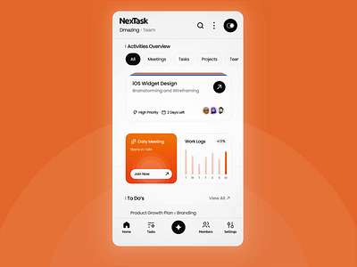 NexTask: AI-Driven Task Manager 🍊 ai aiassistant aidriven alindesign assistant creativetech dmazing innovation interactiondesign motiondesign orange productivity productivityapp taskmanager uidesign uxdesign workflowsolutions