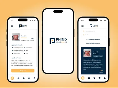 PHIND a Job finding Application adobe xd branding figma graphic design ui ux