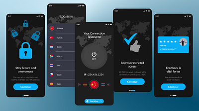 VPN App UI app apps design creative app creative design design figma figma app figma apps figma kit figma ui graphic design mobile apps mobile kit modern apps ui ui apps uiux vpn vpn app design vpn ui