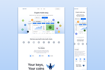 Hermes: Landing page branding crypto graphic design logo ui ux