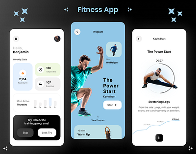 Fitness App Design app design figma fitness app prototyping ui ui design ux ux design