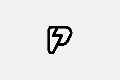 Thunder P Lettermark Logo Design branding design flash for sell geometric graphic design inspiration lettermark logo logo design logodesign logomark minimal monogram p letter template thunder ui