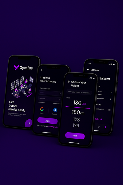Gym and Nutrition App app design ui
