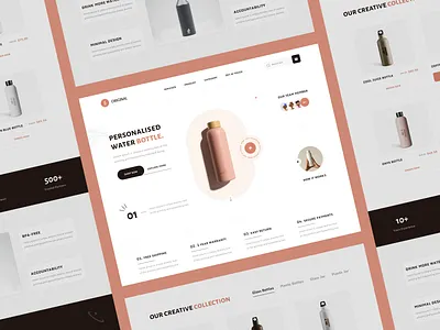 Water Bottle- Product Landing Page bottle landing page dribbble 2024 ecommerce design ecommerce products ecommerce website homepage landing page design minimal website design online store web design product page store ui ux design user experience design user interface design water bottle water bottle product page water bottle website web design web template website