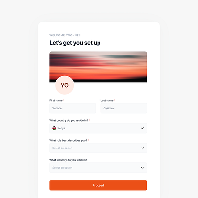 Set-Up Screen - Rayna UI component library design system product design sign up screen ui