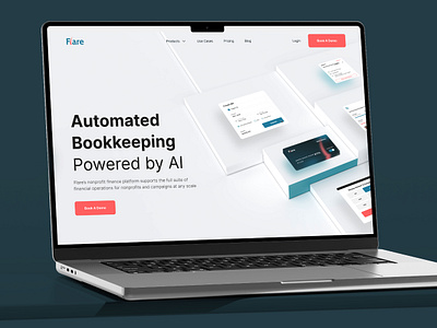 Website Design for a Fintech Platform ai bookeeping financial hero landing landing page minimal modern saas sleek ui ux webdesign website white