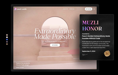 Muzli Site of the Day - 3D Website Template 3d 3d website 3d websites animation branding design illustration ui webgl websites