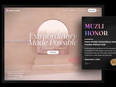 Muzli Site of the Day - 3D Website Template 3d 3d website 3d websites animation branding design illustration ui webgl websites