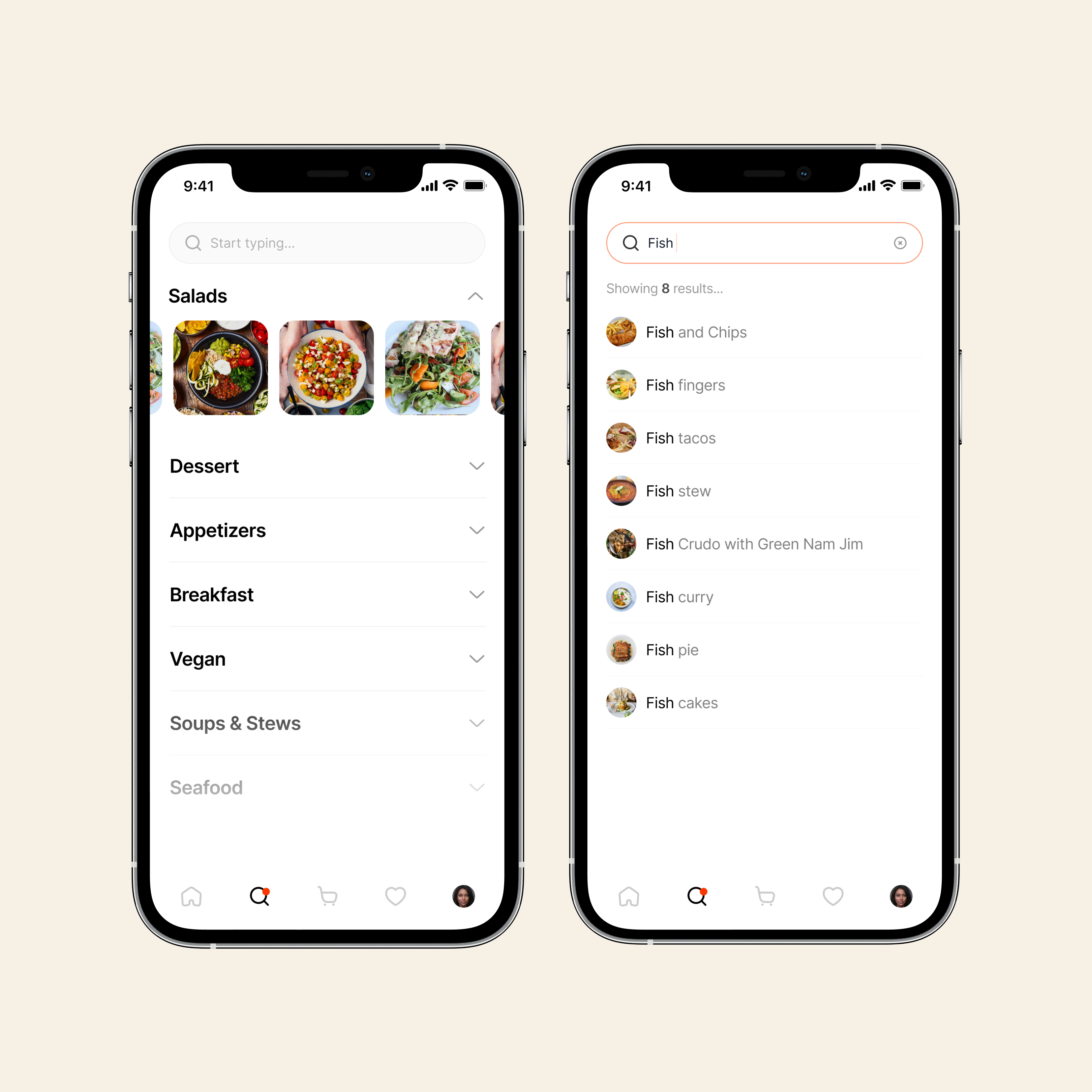 Quick Search - Rayna UI component library design system rayna ui recipe app search ui