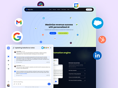 MightyBot - AI Copilot for Teams & Automation Landing Page ai homepage antropic artificial intelligence branding chatgpt gemini landing page mightybot web ui website design