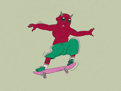 Daredevil I character character design demon devil illustration skate skateboarding wild