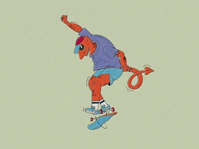 Daredevil III character character design demon devil illustration skate skateboard skateboarding urban wild