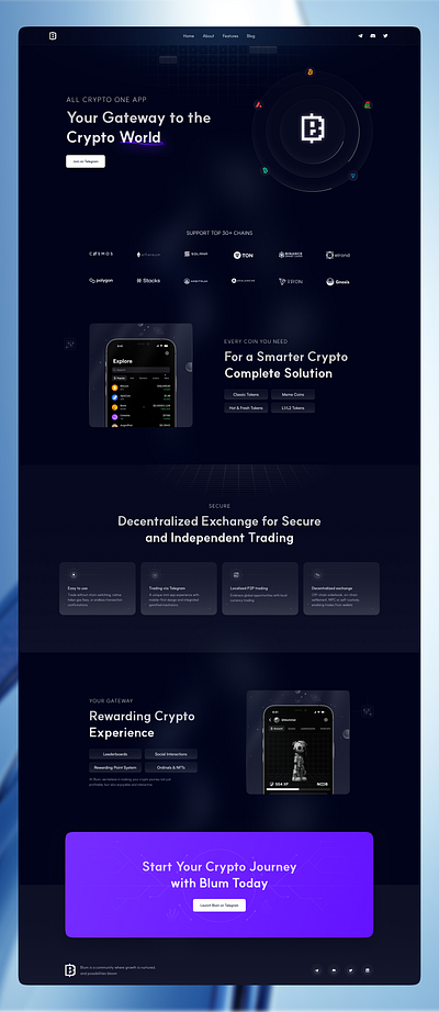 Blum - Crypto website | Blockchain | Web3 blockchain crypto landing page crypto website landing page meme coin web3 web3 website