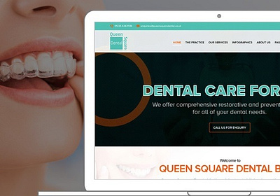 Queen Square Dental 3d animation branding graphic design logo motion graphics ui webdesign webdevelopment