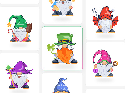 Happy St Patricks Day Icons beard cap cartoon character cosplay costume cute cute gnome dwarf easter garden gnome gnome halloween hat icon icons mascot midget people vector