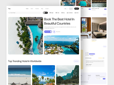 Hotel Booking Landing Page Webiste adventure booking booking website flight hotel hotel booking hotel website landing page shakil tourism travel travel agency travel website trendy ui web design website