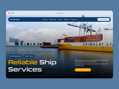 Website for Ship Services — PrimeLogix booking business clean design logistics minimalism platform services shipping ui uiux ux web web design website website design inspiration