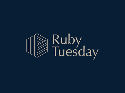 Ruby Tuesday logo design blue box brand identity brand mark branding gift gift shop