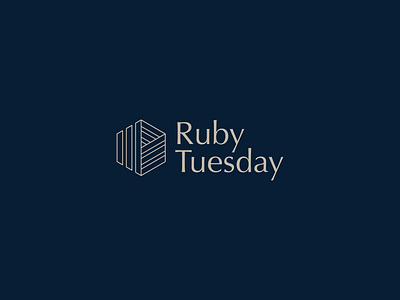 Ruby Tuesday logo design blue box brand identity brand mark branding gift gift shop