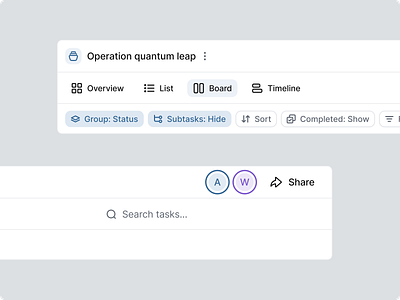 Filters / Tabs / Components components filters header kanban light navigation project management tabs views